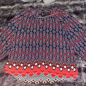 Patterned formal long sleeve shirt